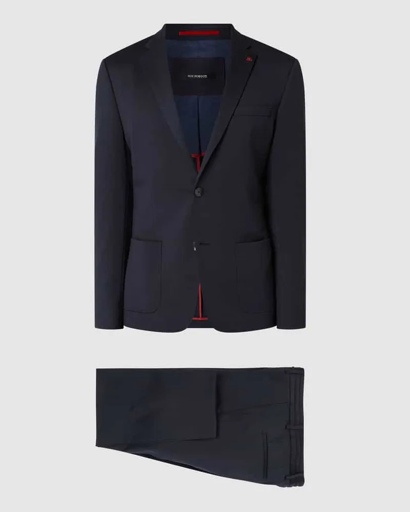 Roy Robson Slim Fit Anzug aus Jersey Dunkelblau