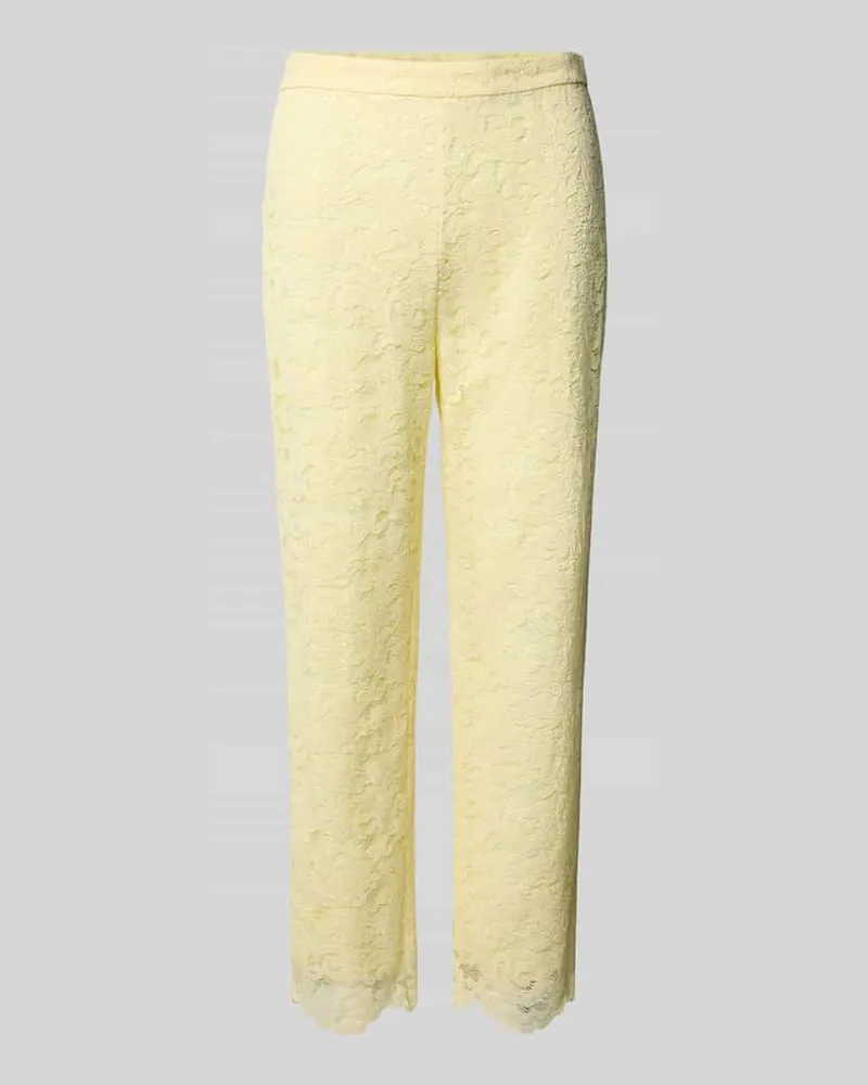 Marc Cain Feminine Fit Stoffhose mit Ausbrenner-Effekt Hellgelb