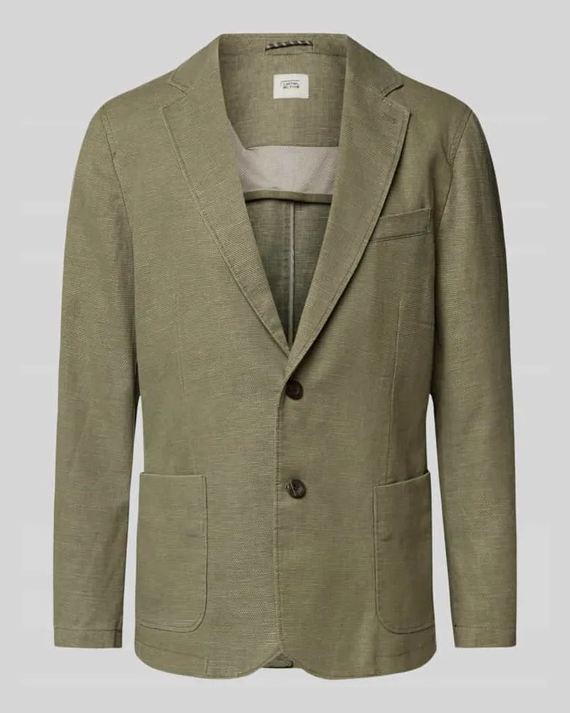 Camel Active Regular Fit Sakko aus Baumwoll-Leinen-Mix Khaki