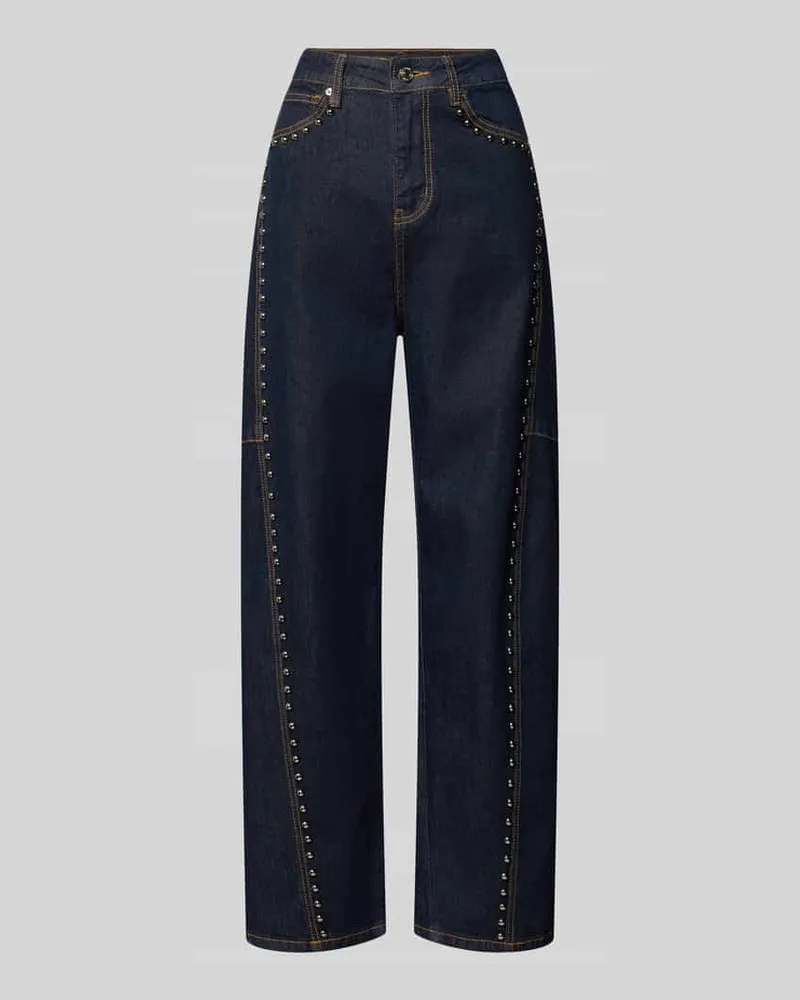 Miss Goodlife Barrel Fit Jeans mit Nieten Modell 'Studs Jeansblau