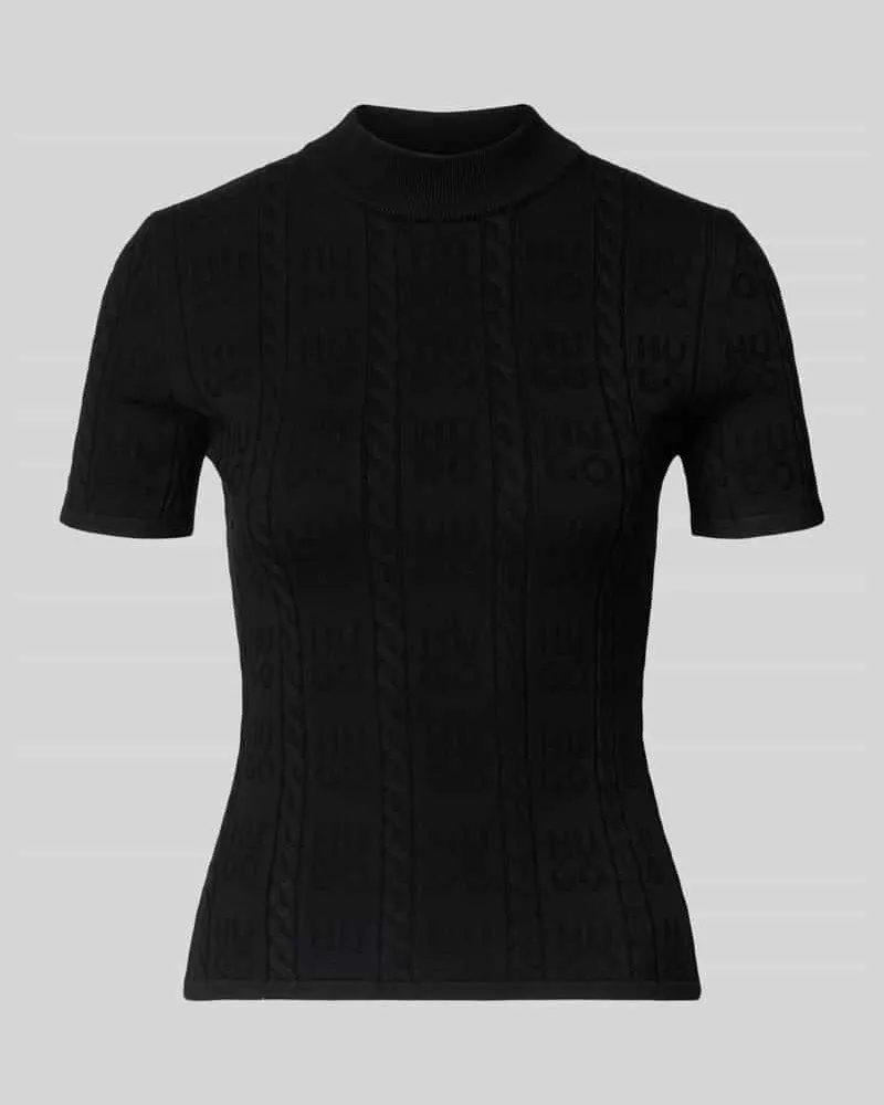 HUGO BOSS Slim Fit T-Shirt aus Viskose-Mix Modell 'SINANT Black