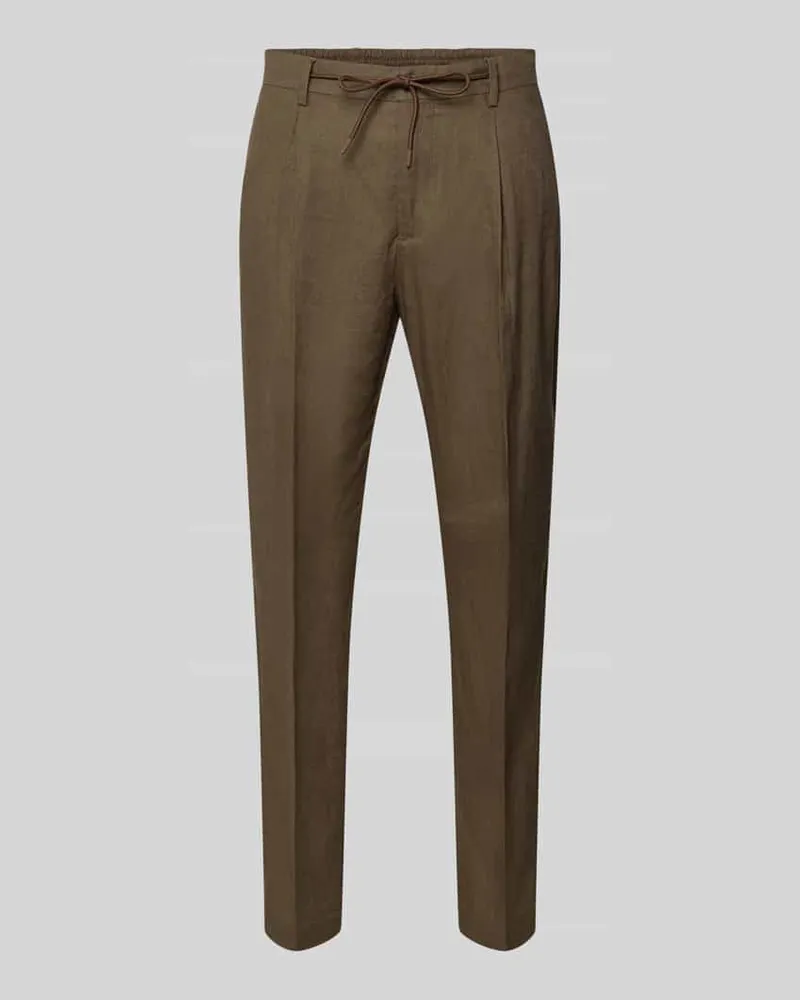 Manuel Ritz Hose mit Bügelfalten und Tunnelzug Taupe