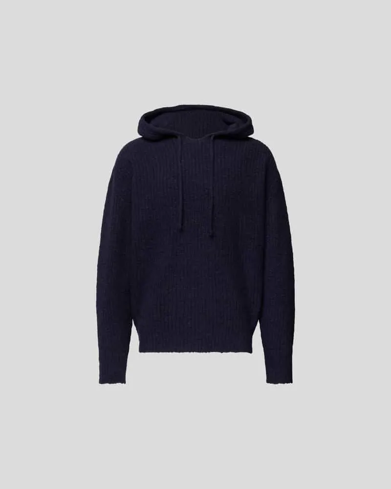 LARDINI Hoodie in Strick-Optik Dunkelblau