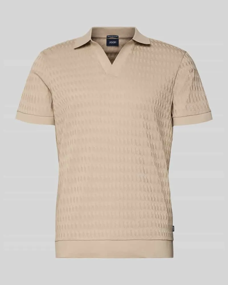 JOOP! Poloshirt mit gerippten Abschlüssen Modell 'Cleison Beige