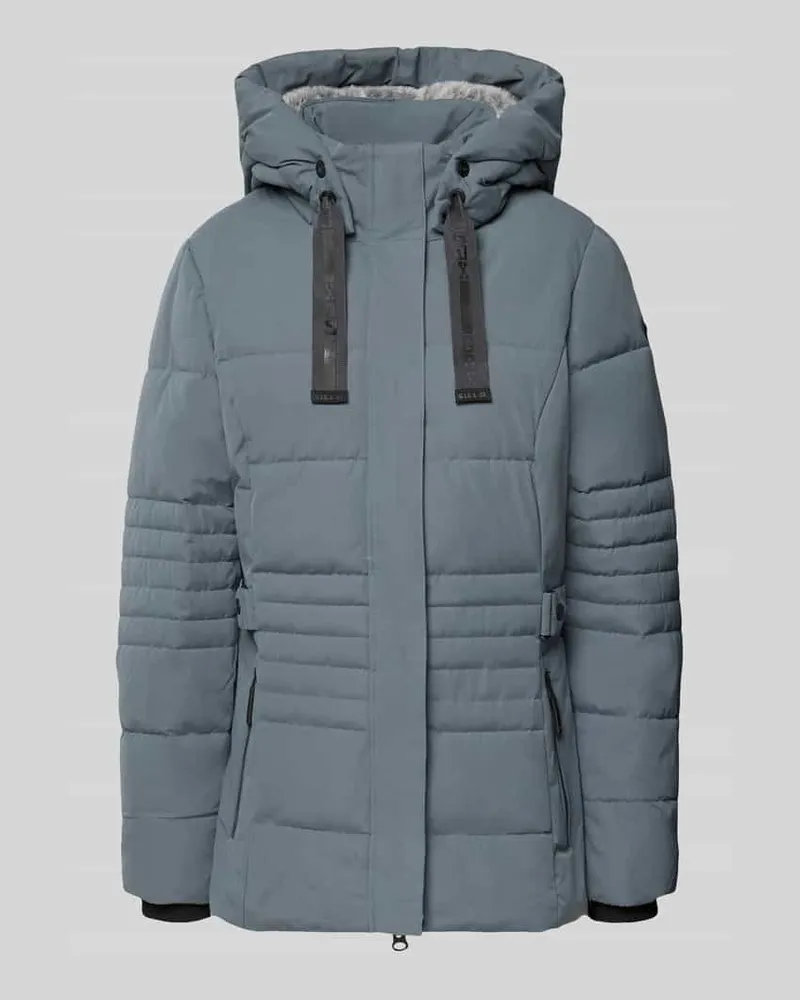 G.I.G.A. DX Jacke mit Kapuze und Label-Patch Rauchblau