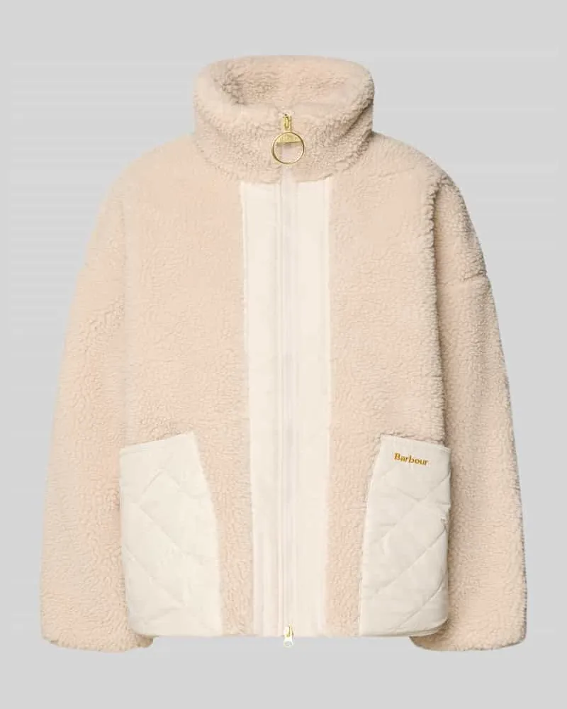 Barbour Oversized Jacke aus Teddy-Fleece Beige