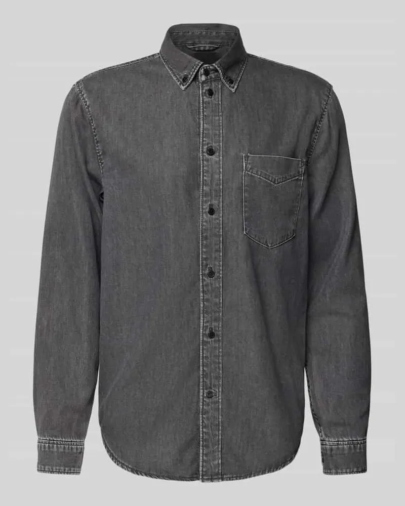 Armedangels Relaxed Fit Freizeithemd aus Bio-Baumwoll-Lyocell-Mix Modell 'GAVRAA Mittelgrau