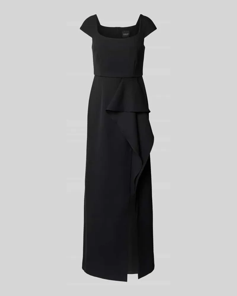 Marc Cain Maxikleid mit Volants und Gehschlitz Black
