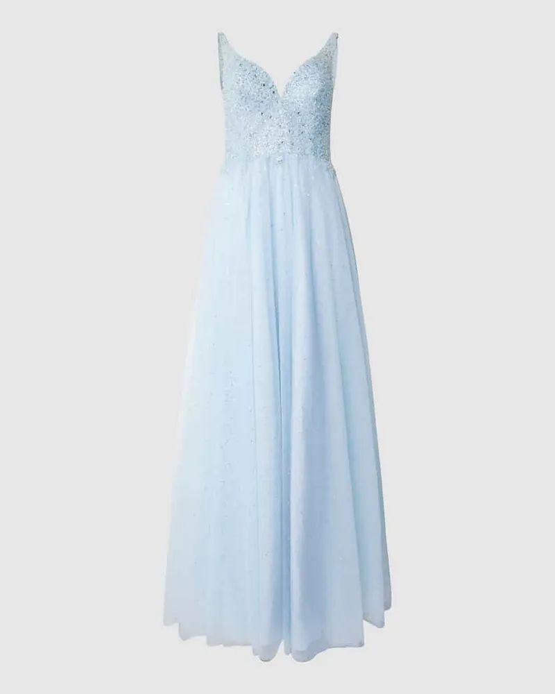 Mascara Abendkleid mit Paillettenbesatz Hellblau