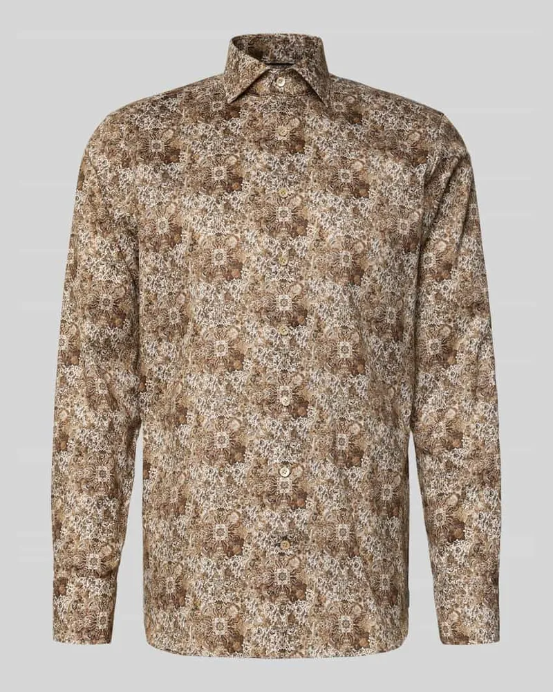 Olymp Slim Fit Business-Hemd mit Kentkragen Modell 'Savio Beige