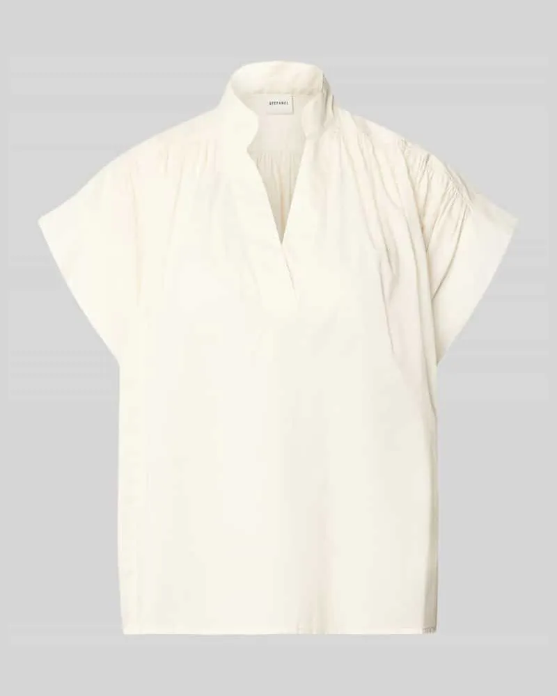 Stefanel Relaxed Fit Bluse mit Tunika-Ausschnitt Modell 'Mirtilla Offwhite