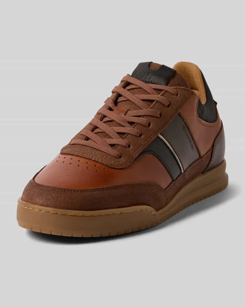 Bullboxer Sneaker mit Kontrastbesatz Cognac