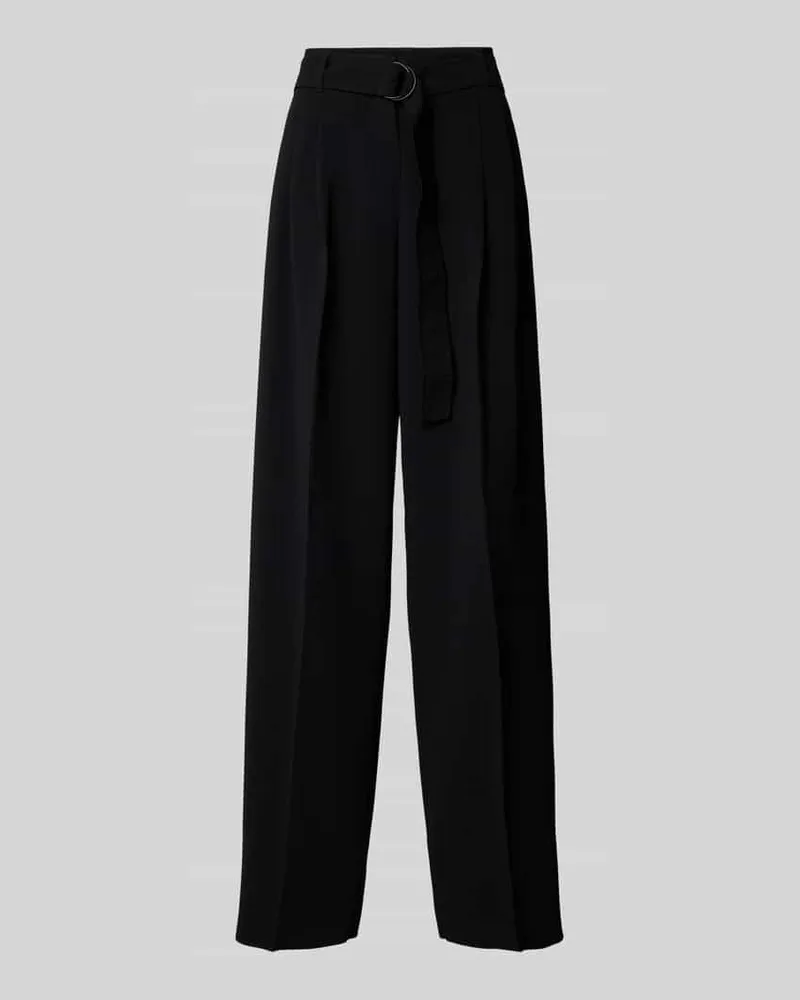 Max Mara Regular Fit Bundfaltenhose mit Gürtel Modell 'LATINA Black