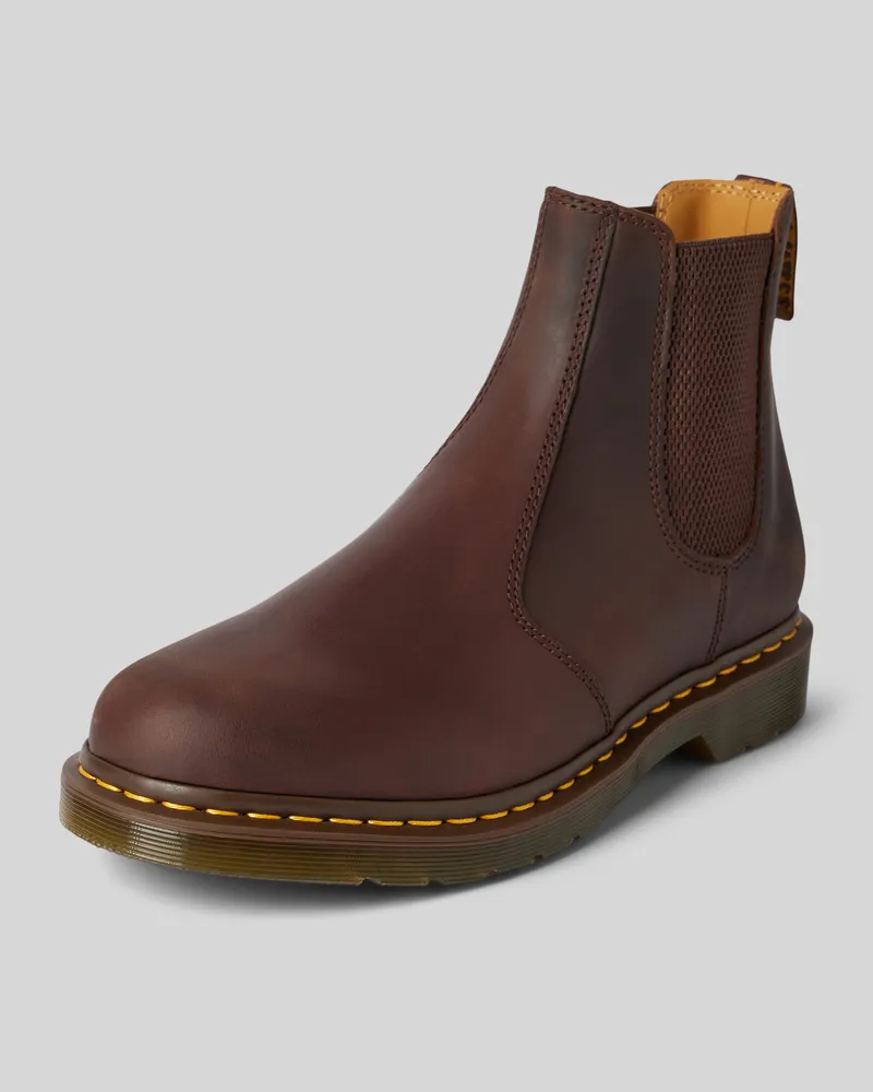 Dr.Martens Chelsea Boots aus Leder mit Ziernaht Mittelbraun