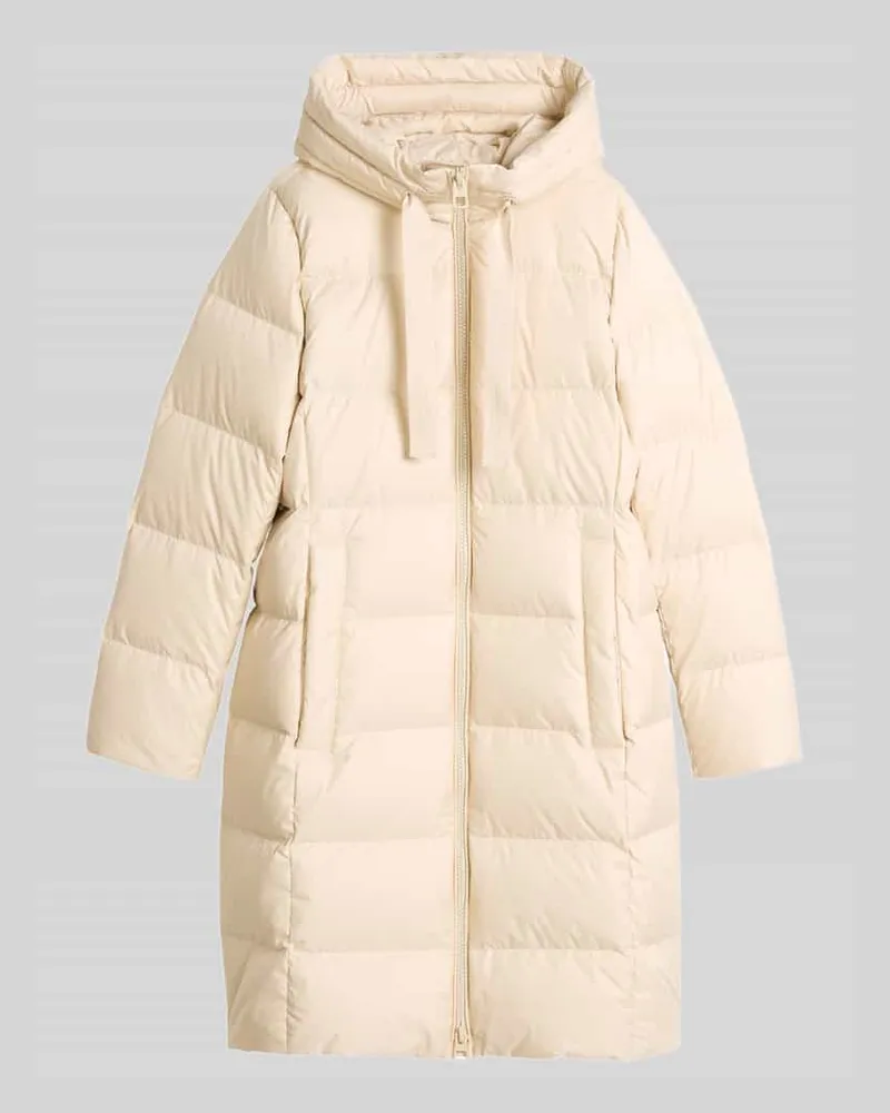Marc O'Polo Regular Fit Daunenmantel mit Label-Print Ecru