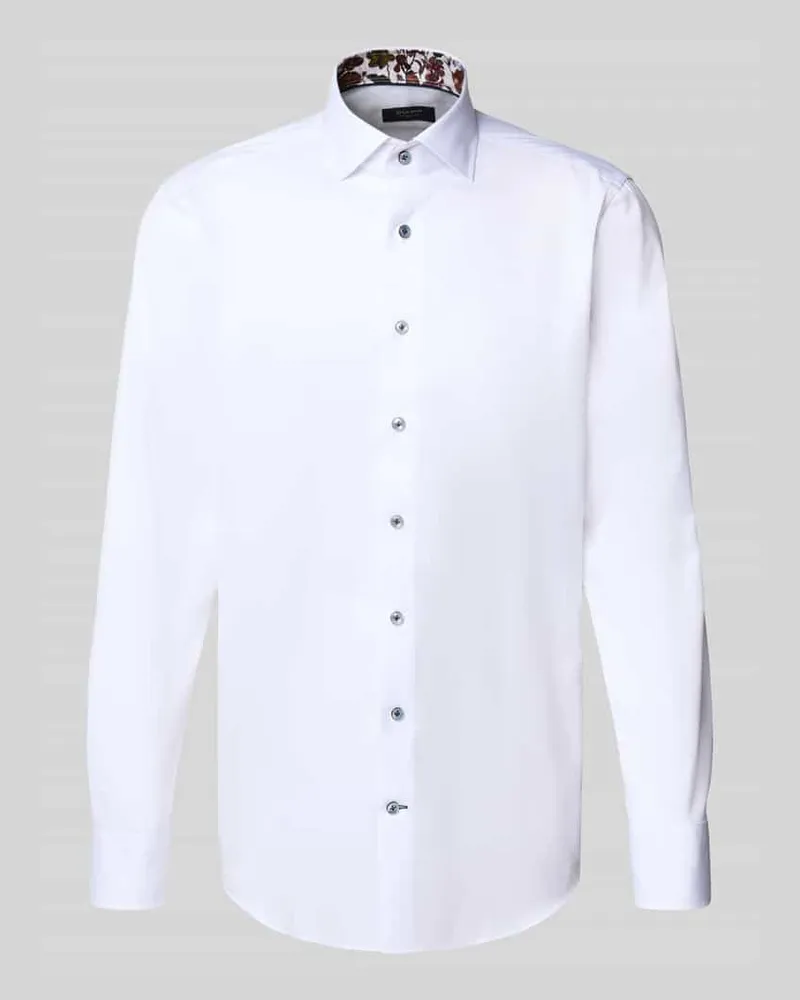 Olymp Tailord Fit Freizeithemd mit Kentkragen Modell 'Savio Weiss