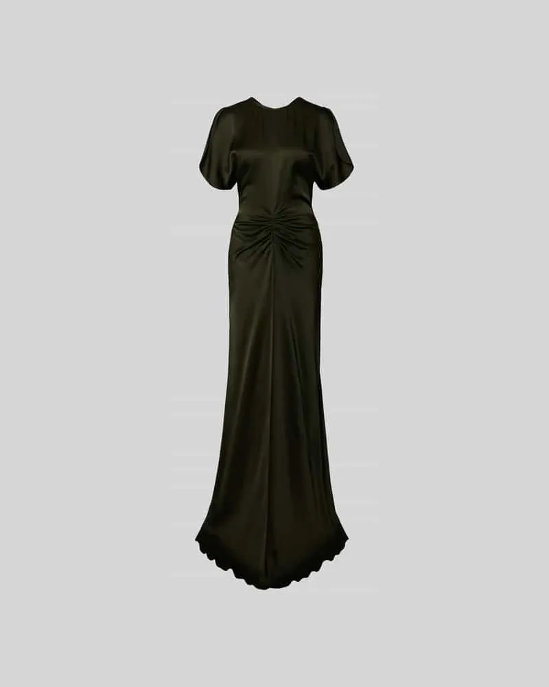 Victoria Beckham Maxikleid mit Viskose-Anteil Oliv