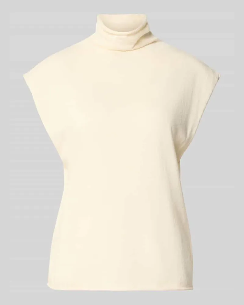 HUGO BOSS Boxy Fit Pullunder mit Rollkragen Offwhite