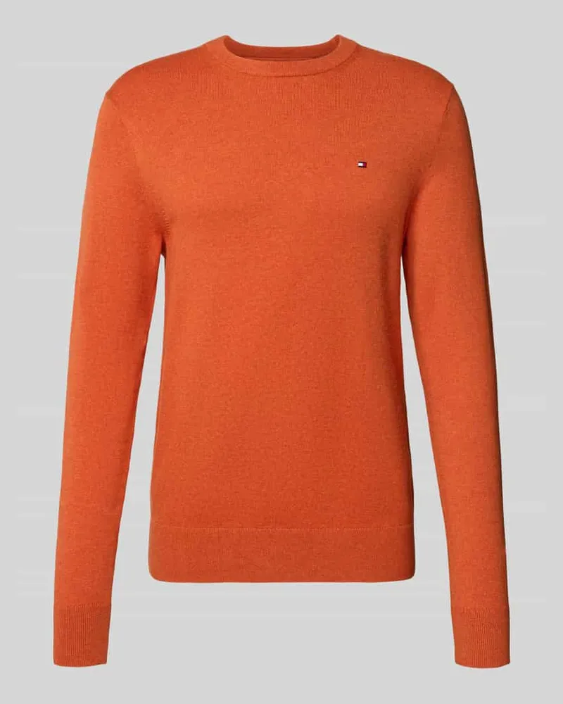 Tommy Hilfiger Regular Fit Strickpullover aus Baumwoll-Kaschmir-Mix Orange