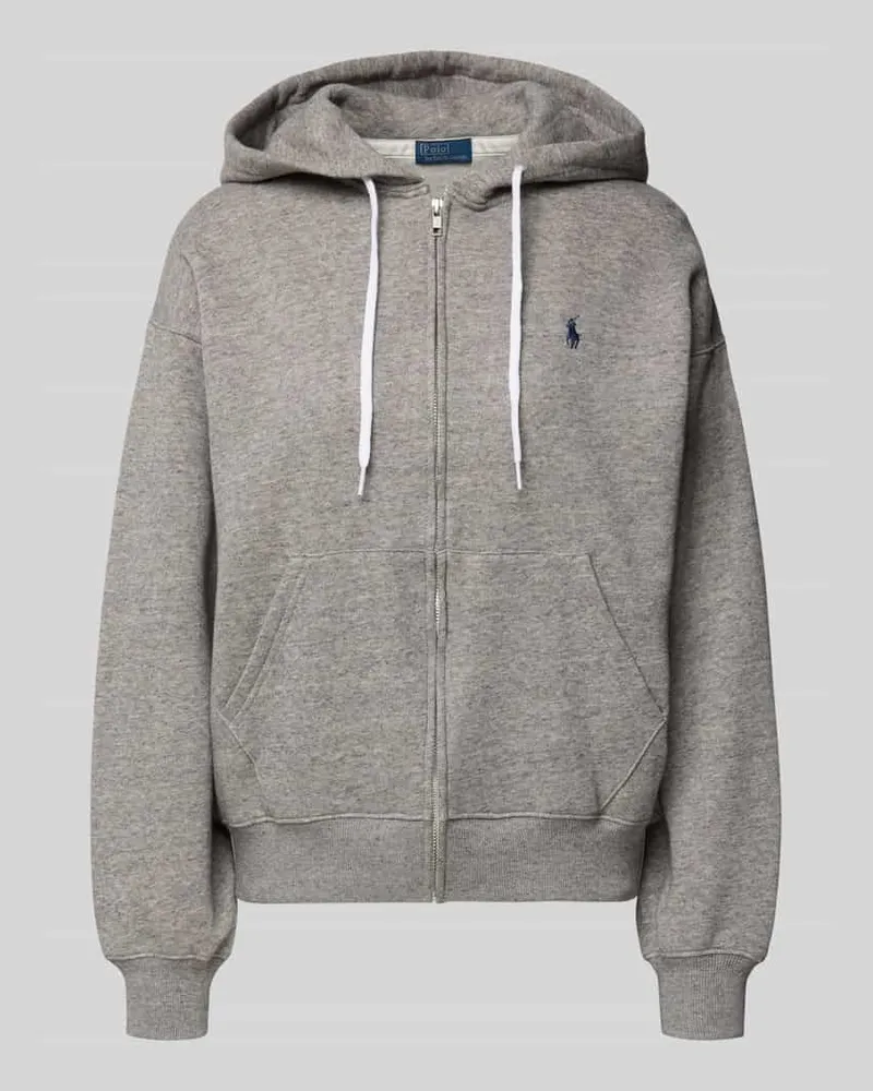 Ralph Lauren Sweatjacke mit Label-Stitching Dunkelgrau