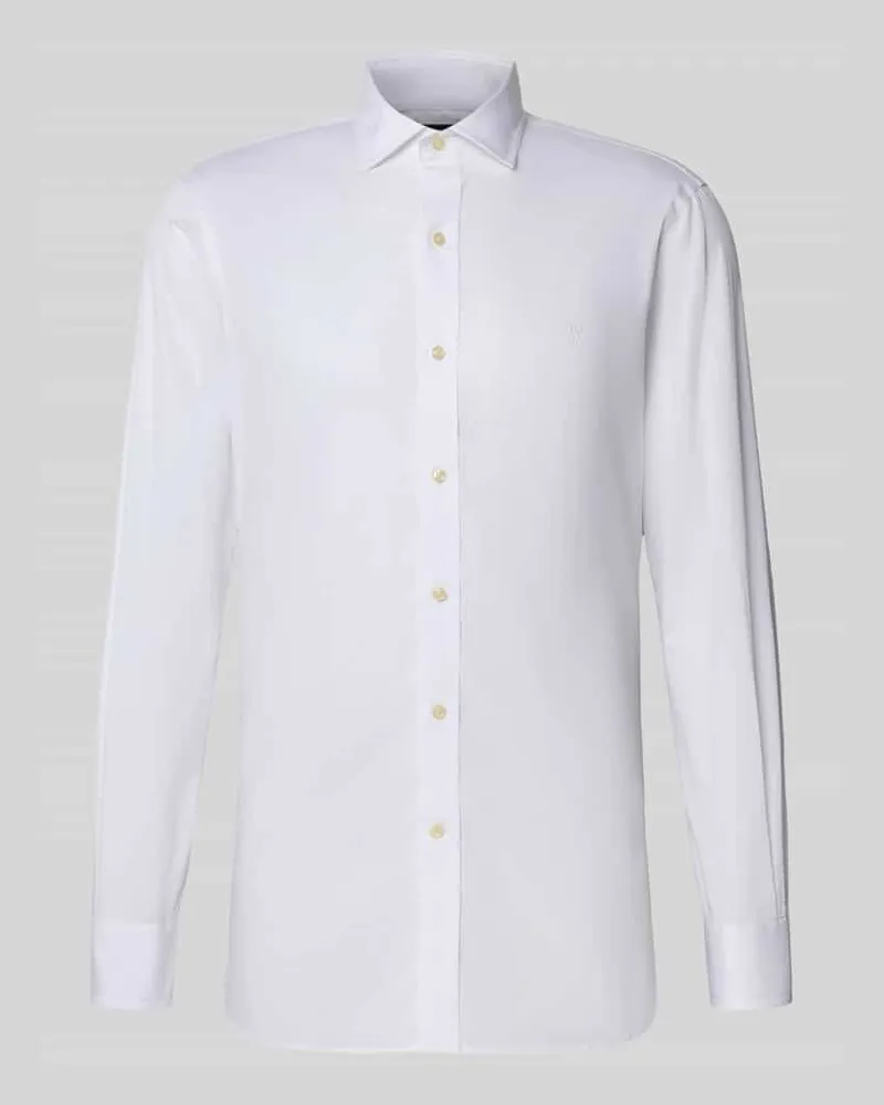 Ralph Lauren Slim Fit Business-Hemd mit Logo-Stitching Weiss
