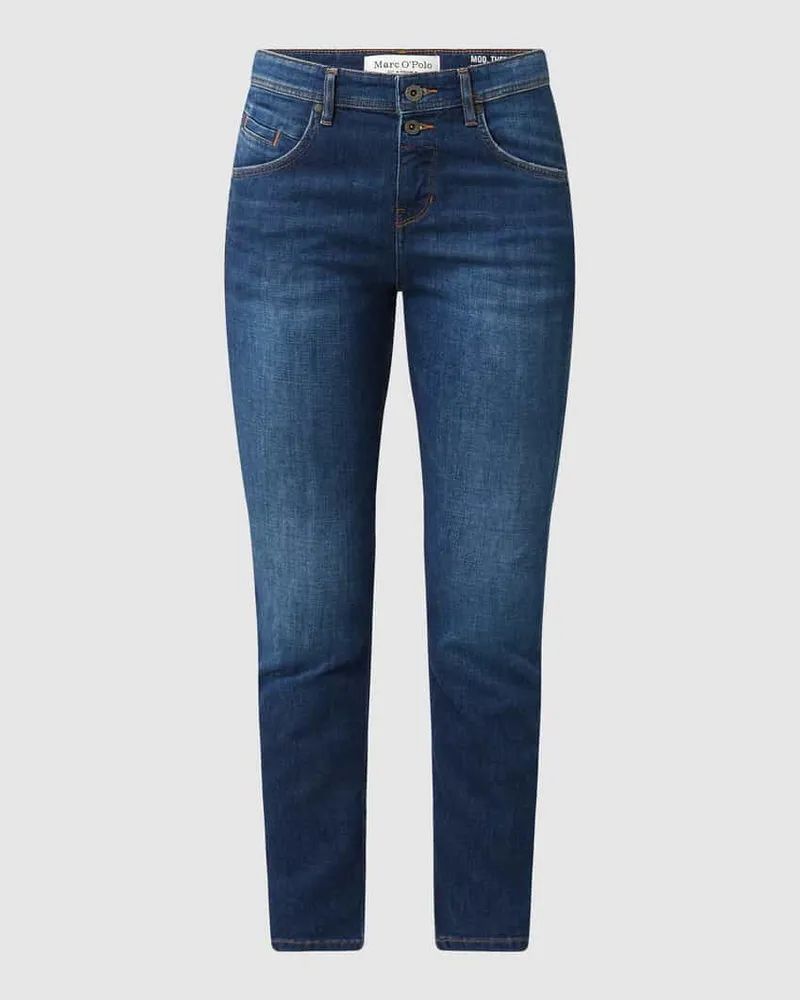 Marc O'Polo Cropped Boyfriend Fit Jeans mit Stretch-Anteil Modell 'Theda Jeansblau