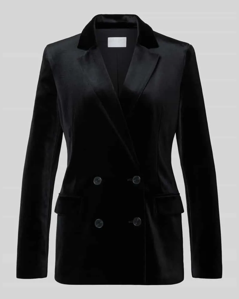 JAKE*S Slim Fit Blazer aus Samt mit Pattentaschen Black