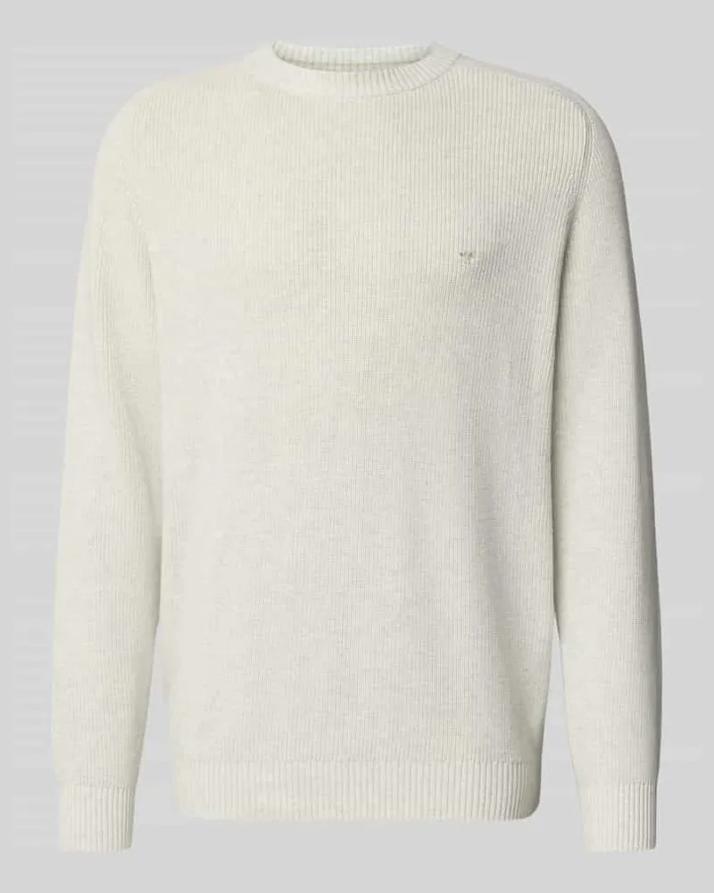 Fynch-Hatton Regular Fit Strickpullover aus reiner Baumwolle Offwhite