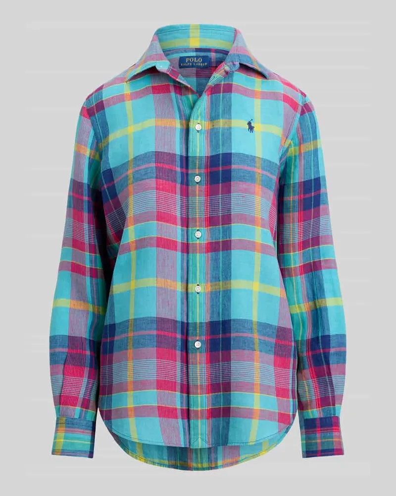 Ralph Lauren Regular Fit Hemdbluse aus reinem Leinen Eisblau