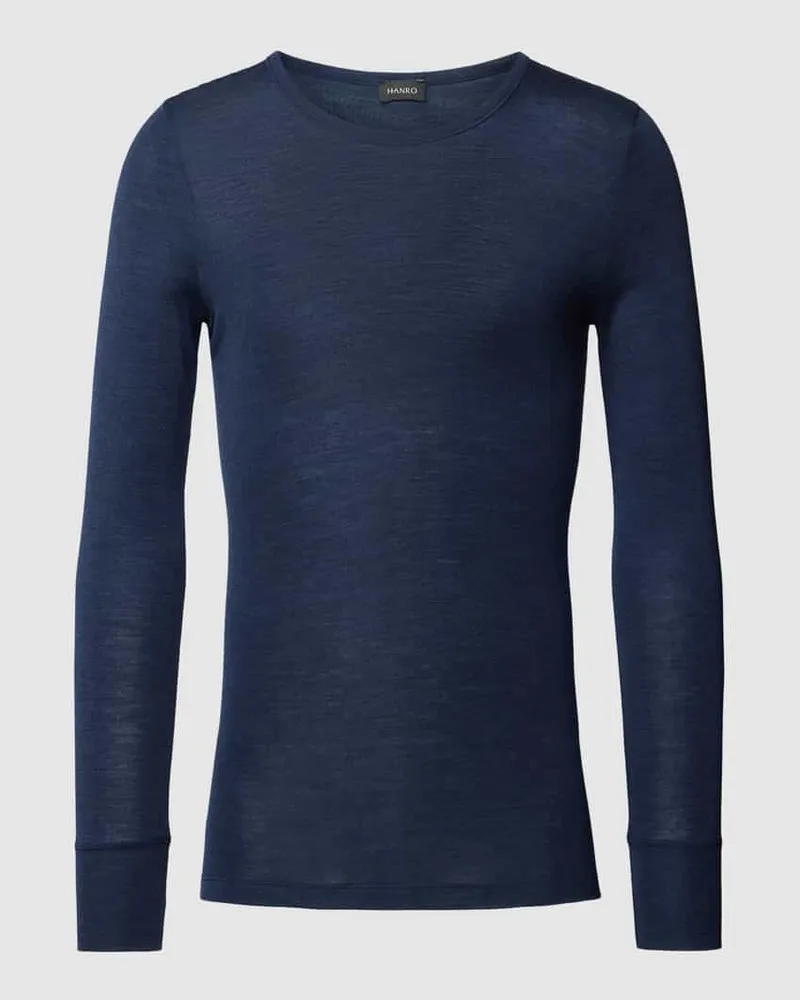 Hanro Longsleeve aus Merinowoll-Seide-Mix Dunkelblau