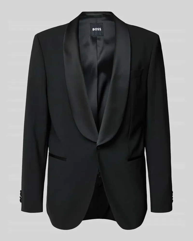 HUGO BOSS Regular Fit Anzugsakko aus Woll-Mix Modell 'JASPER TUX Black