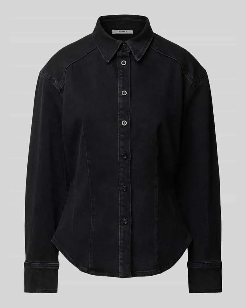 IVY & OAK Jeansbluse mit Hemdblusenkragen Modell 'BERENICE Black