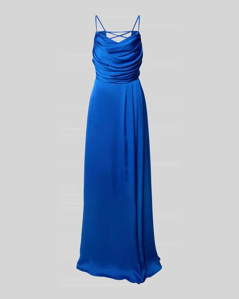 TROYDEN Abendkleid mit Wasserfall-Ausschnitt Royal