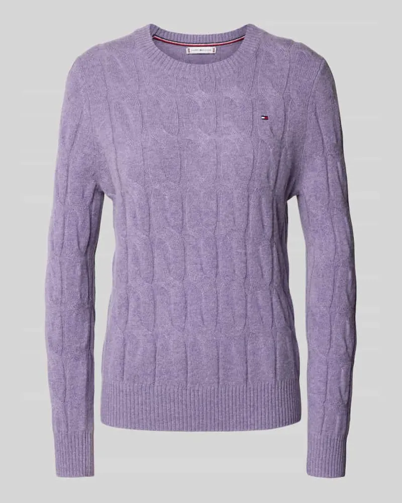 Tommy Hilfiger Regular Fit Strickpullover aus reiner Wolle Flieder