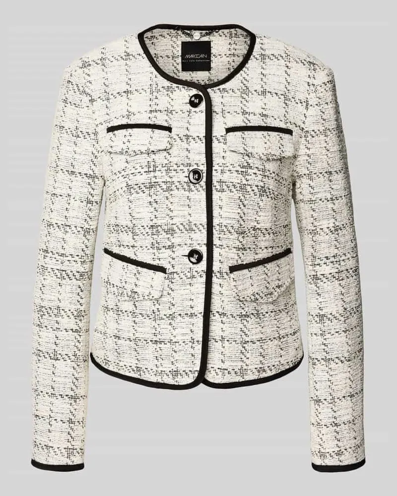 Marc Cain Regular Fit Blazer mit Paspeltaschen Hellgrau