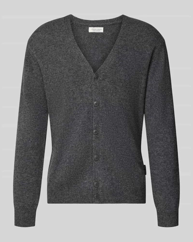 Casual Friday Cardigan mit V-Ausschnitt Modell 'KARL Mittelgrau