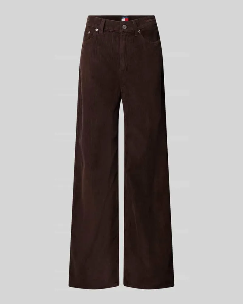 Tommy Hilfiger Wide Leg Cordhose aus reiner Baumwolle Dunkelbraun
