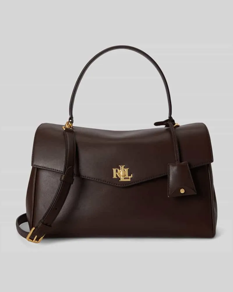 Ralph Lauren Henkeltasche aus echtem Rindsleder Modell 'FARRAH Dunkelbraun