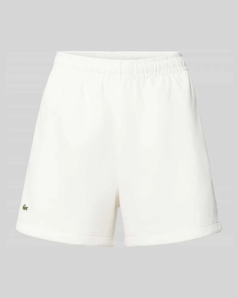 Lacoste Regular Fit Sweatshorts aus reiner Baumwolle Offwhite