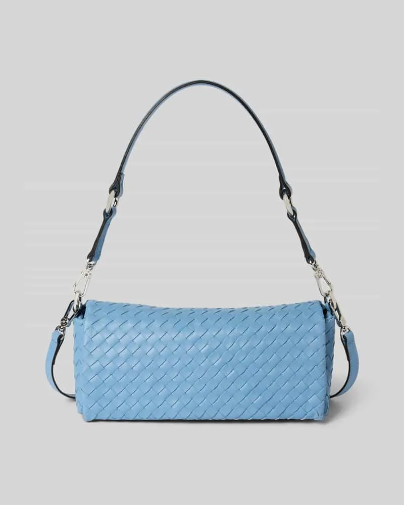 Abro Lederhandtasche in Flecht-Optik Modell 'MILA Hellblau