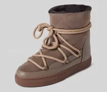 Lederstiefel mit Label-Schriftzug