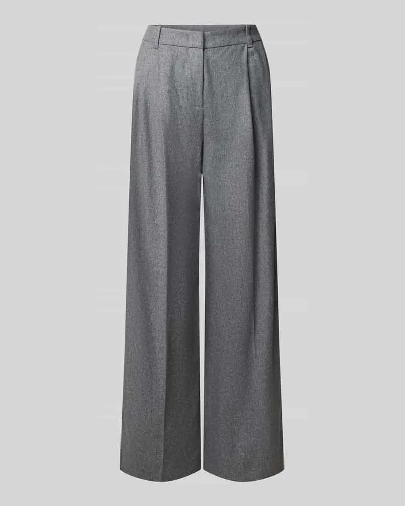 HUGO BOSS Regular Fit Bundfaltenhose aus Wolle Hellgrau