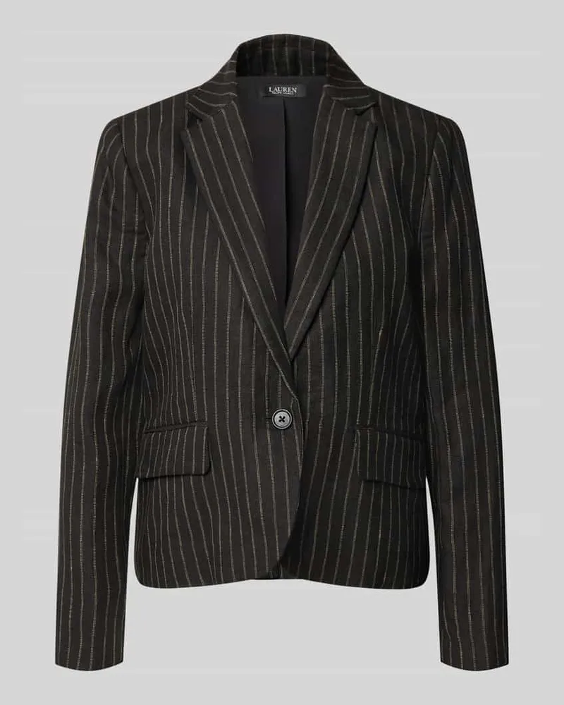 Ralph Lauren Regular Fit Longblazer aus Leinen mit Pattentaschen Black