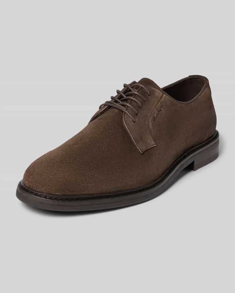 Gant Lederschnürschuhe mit Blockabsatz Modell 'Bidford Dunkelbraun