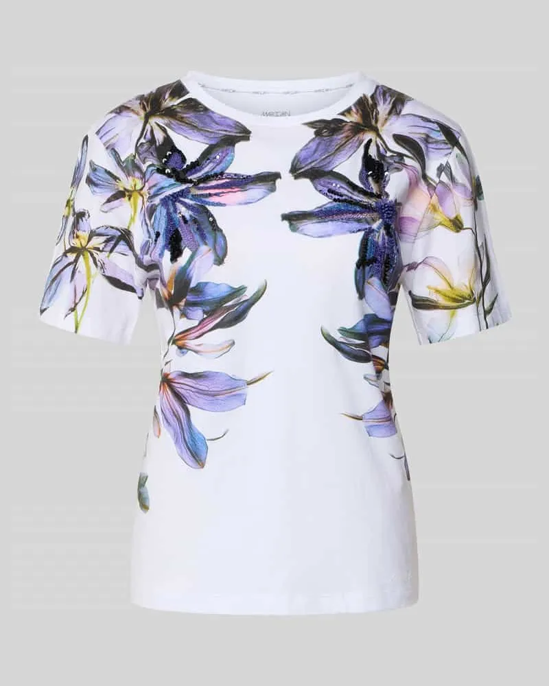 Marc Cain T-Shirt mit Label-Print Weiss