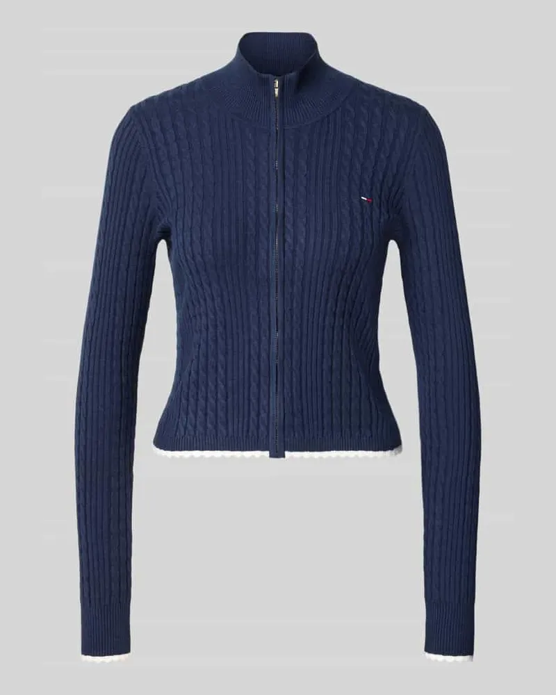 Tommy Hilfiger Slim Fit Strickjacke aus Viskose-Mix Marine