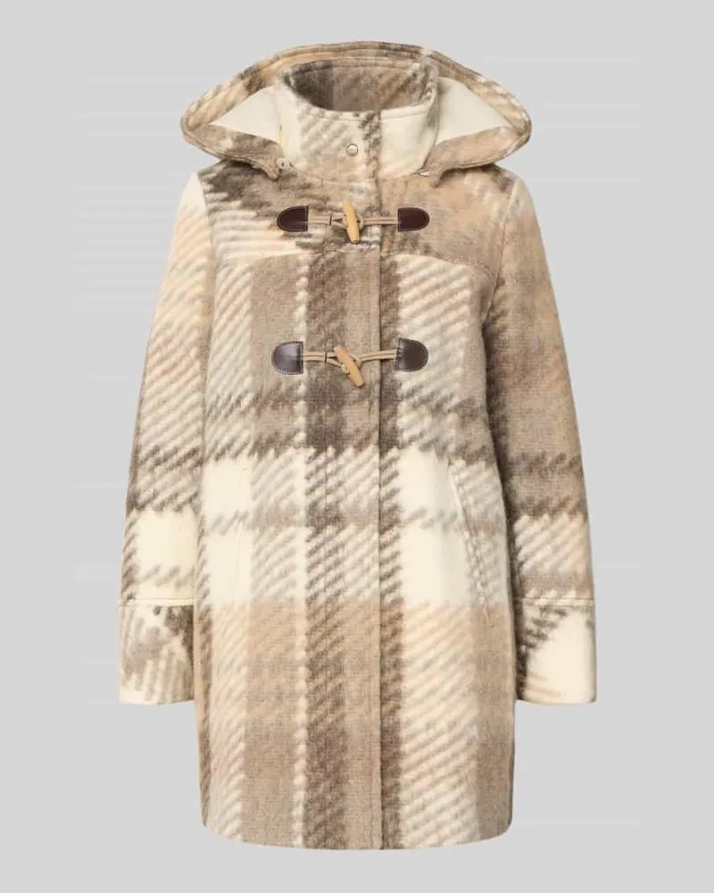 AMBER & JUNE Dufflecoat mit Schurwoll-Anteil Beige