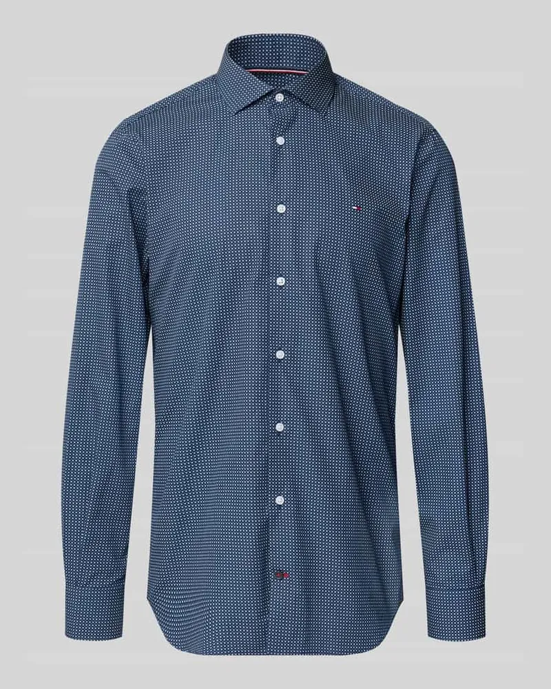 Tommy Hilfiger Slim Fit Businesshemd aus reiner Baumwolle Bleu