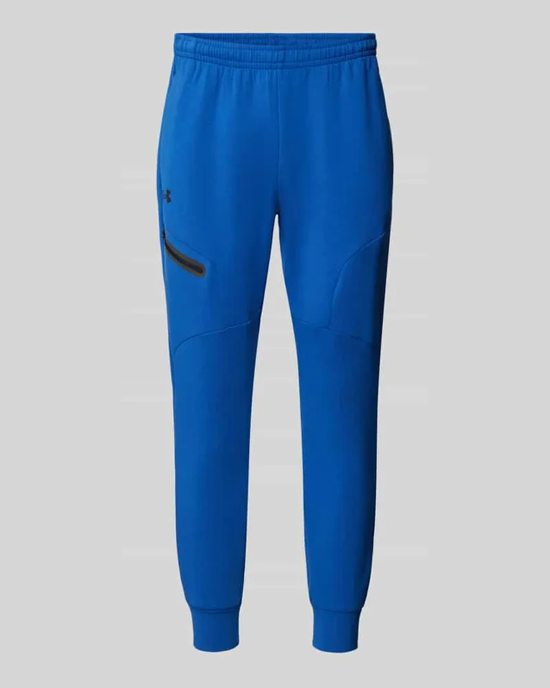 Under Armour Regular Fit Sweatpants mit Reißverschlusstasche Modell 'UNSTOPPABLE Rauchblau