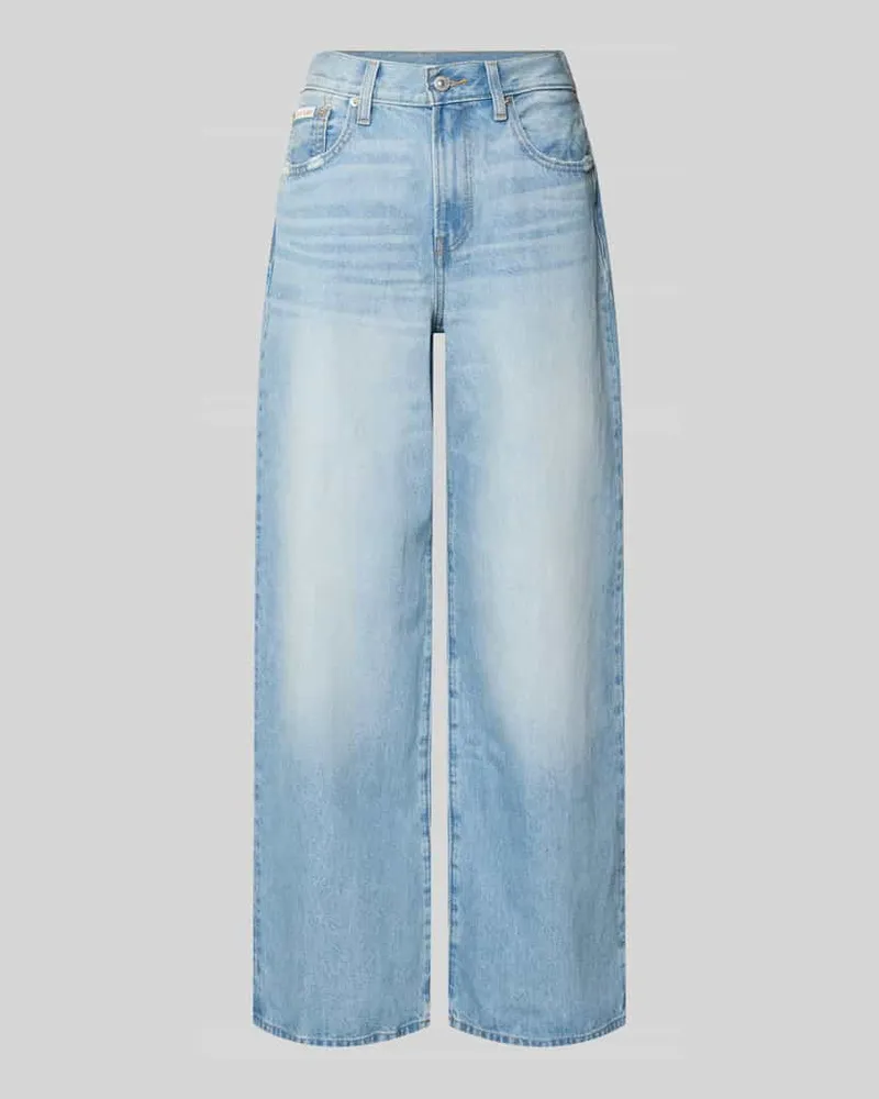 Calvin Klein Wide Leg Jeans aus reiner Baumwolle Hellblau